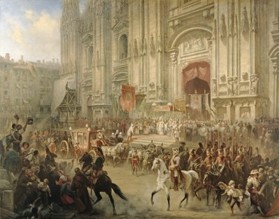 Ceremonial Reception of Field-marshal Alexander Suvorov in Milan in April 1799, c.1850 by Adolf Jossifowitsch Charlemagne